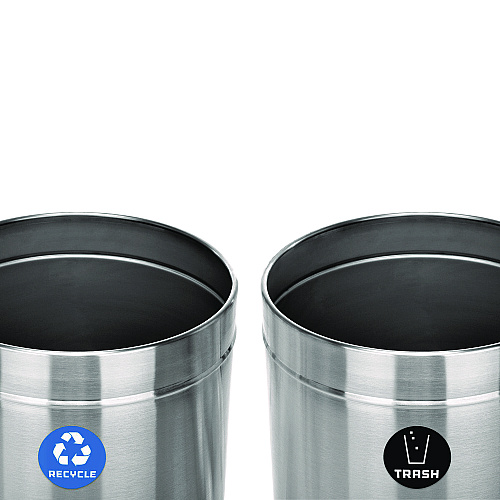 Alpine 27 Gallon Stainless Steel Recycling Can and Trash Receptacle, Brushed Stainless Steel (ALP47527RT)
