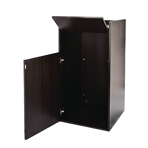Alpine 40 Gal Commercial Tray Top Waste Enclosure Trash Receptacle, 40 gal, Wood, Black (ALP476BLK)