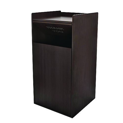 Alpine 40 Gal Commercial Tray Top Waste Enclosure Trash Receptacle, 40 gal, Wood, Black (ALP476BLK)