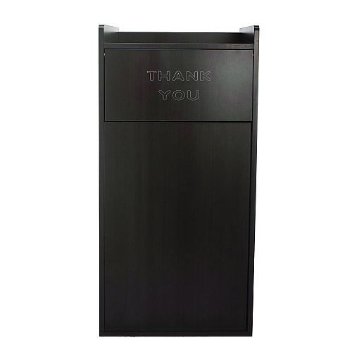 Alpine 40 Gal Commercial Tray Top Waste Enclosure Trash Receptacle, 40 gal, Wood, Black (ALP476BLK)