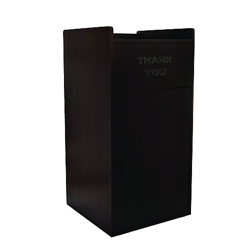 Alpine 40 Gal Commercial Tray Top Waste Enclosure Trash Receptacle, 40 gal, Wood, Black (ALP476BLK)