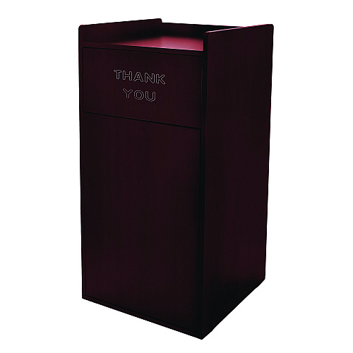 Alpine 40 Gal Commercial Tray Top Waste Enclosure Trash Receptacle, 40 gal, Wood, Mahogany (ALP476MA)