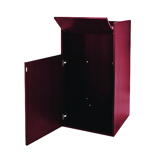 Alpine 40 Gal Commercial Tray Top Waste Enclosure Trash Receptacle, 40 gal, Wood, Mahogany (ALP476MA)