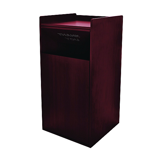 Alpine 40 Gal Commercial Tray Top Waste Enclosure Trash Receptacle, 40 gal, Wood, Mahogany (ALP476MA)
