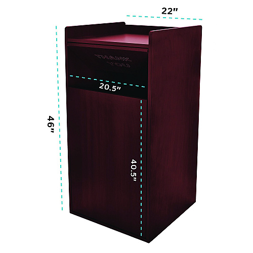 Alpine 40 Gal Commercial Tray Top Waste Enclosure Trash Receptacle, 40 gal, Wood, Mahogany (ALP476MA)