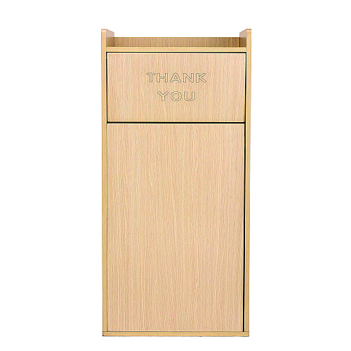 Alpine 40 Gal Commercial Tray Top Waste Enclosure Trash Receptacle, 40 gal, Wood, Medium Oak (ALP476MEO)