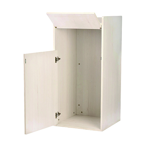 Alpine 40 Gal Commercial Tray Top Waste Enclosure Trash Receptacle, 40 gal, Wood, White (ALP476WHI)