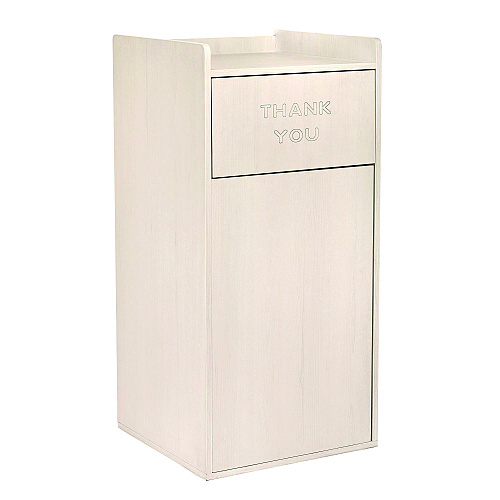 Alpine 40 Gal Commercial Tray Top Waste Enclosure Trash Receptacle, 40 gal, Wood, White (ALP476WHI)