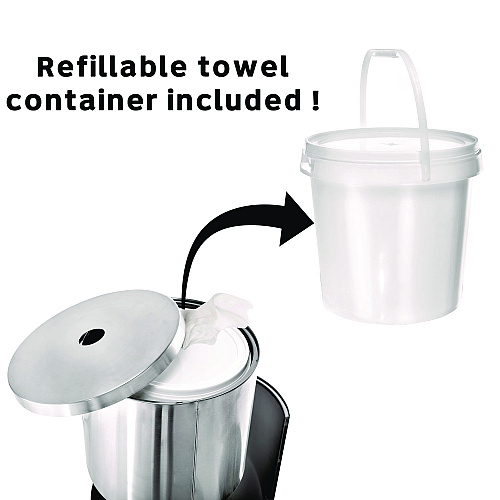 Alpine Stainless Steel 7 Gal Trash Can with Gym Disinfecting Wipes Dispenser (ALP4777)