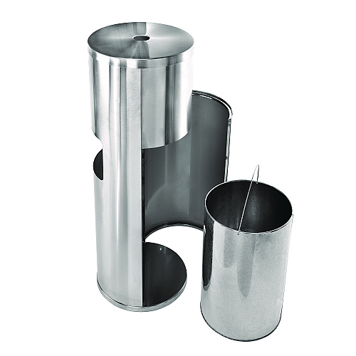 Alpine Stainless Steel 7 Gal Trash Can with Gym Disinfecting Wipes Dispenser (ALP4777)