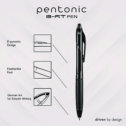TOPS PENTONIC Retractable Ballpoint Pen, Fine 0.7 mm, Blue Ink, Blue Barrel, 12/Pack (12123)