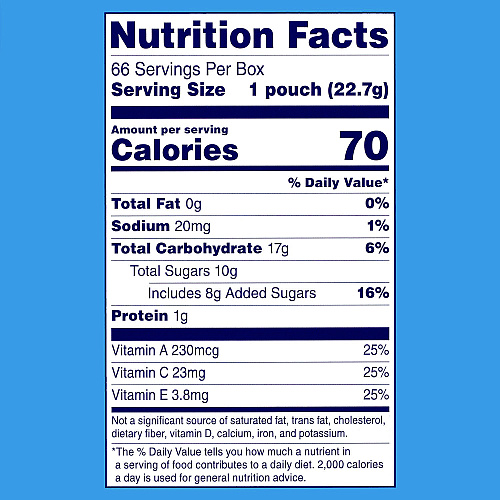 Welch's Fruit Snacks, Mixed Fruit, 0.8 oz Pouch, 66 Pouches/Box (20900320)