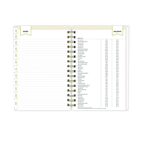 Blue Sky Day Designer Navy Stripe Daily/Monthly Planner, Horizontal Stripe Artwork, 8 x 5, Navy/White Cover, 12-Month (Jan-Dec): 2026 (103623)