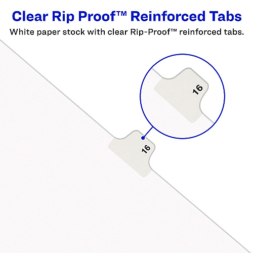 Preprinted Legal Exhibit Side Tab Index Dividers, Avery Style, 26-Tab, G, 11 x 8.5, White, 25/Set, (1407) (01407)
