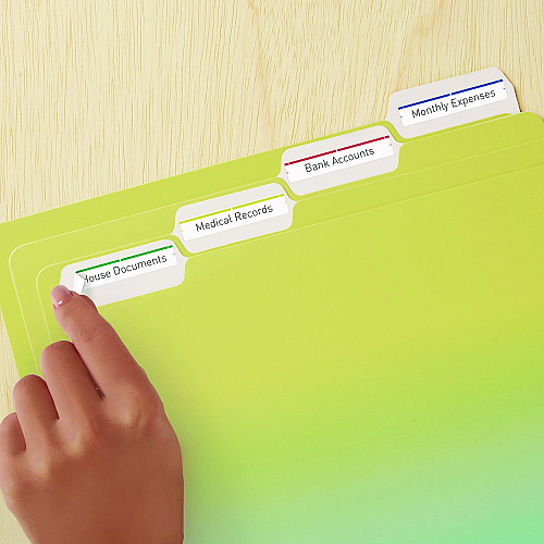 Avery Removable File Folder Labels with Sure Feed Technology, 0.66 x 3.44, White, 7/Sheet, 36 Sheets/Pack (5235)