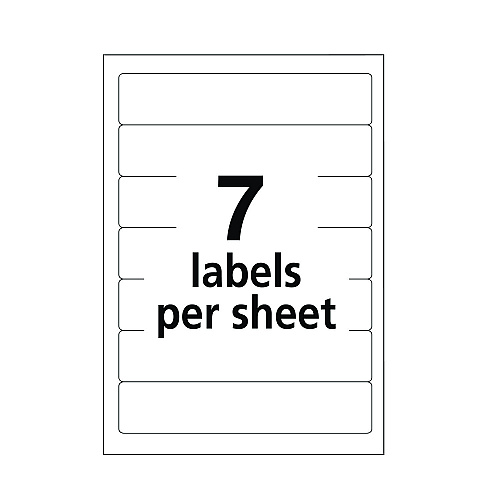 Avery Removable File Folder Labels with Sure Feed Technology, 0.66 x 3.44, White, 7/Sheet, 36 Sheets/Pack (5235)
