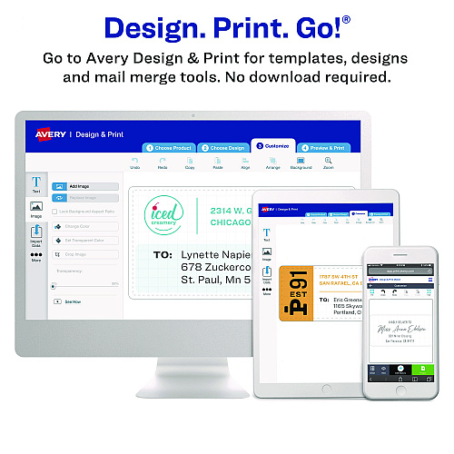 Avery Shipping Labels with TrueBlock Technology, Inkjet/Laser Printers, 4 x 3, White, 2/Sheet, 20 Sheets/Pack (05286)