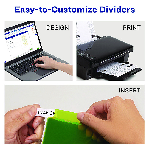 Avery Insertable Big Tab Plastic Dividers, 8-Tab, 11 x 17, Green, 1 Set 8 x Divider(s) - Write-on, Print-on Tab(s) - 8 - 8 Tab(s)/Set - 11" Divider Width x 17" Divider Length - 3 Hole Punched - Multicolor Plastic Divider - Multicolor Plastic Tab(s (11179)