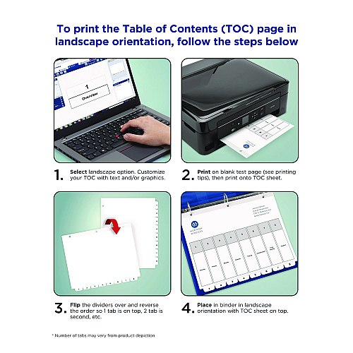 Avery Customizable Table of Contents Ready Index Black and White Dividers, 12-Tab, Jan. to Dec., 11 x 8.5, White, 6 Sets (11826)