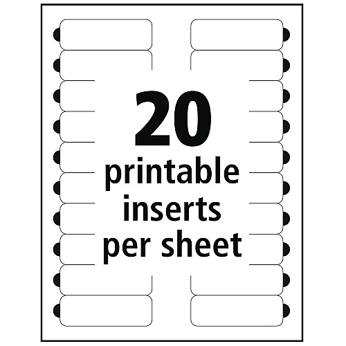 Avery The Mighty Badge Name Badge Inserts, 1 x 3, Clear, Laser, 20/Sheet, 5 Sheets/Pack (71210)