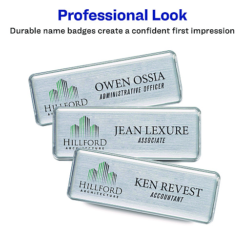 Avery The Mighty Badge Name Badge Inserts, 1 x 3, Clear, Laser, 20/Sheet, 5 Sheets/Pack (71210)
