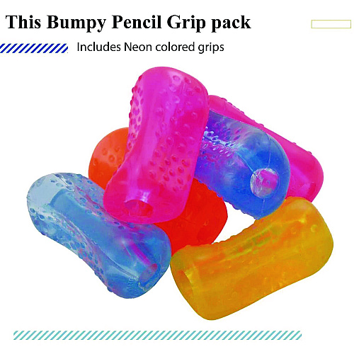 The Pencil Grip Bumpy Pencil Grip. 0.6" Long, Assorted Neon Colors, 72/Carton (12072)