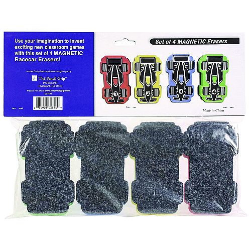 The Pencil Grip Magnetic Racecar Whiteboard Eraser, 4.5 x 2.6 x 1, 4/Pack, 24 Packs/Carton (35824)