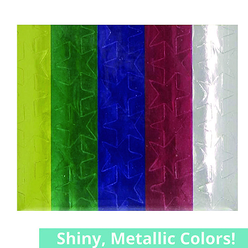 The Pencil Grip Foil Star Stickers, Assorted Colors, 55/Sheet, 8 Sheets/Pack, 72 Packs/Carton (46172)