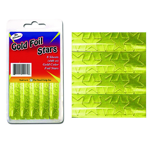 The Pencil Grip Foil Star Stickers, Gold, 55/Sheet, 8 Sheets/Pack, 72 Packs/Carton (46472)