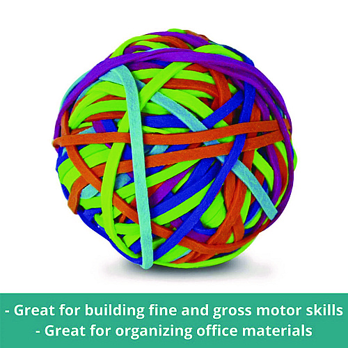 The Pencil Grip Rubber Band Ball, 2.5" Diameter, Assorted Colors, 250 Bands/Ball, 36/Carton (58136)