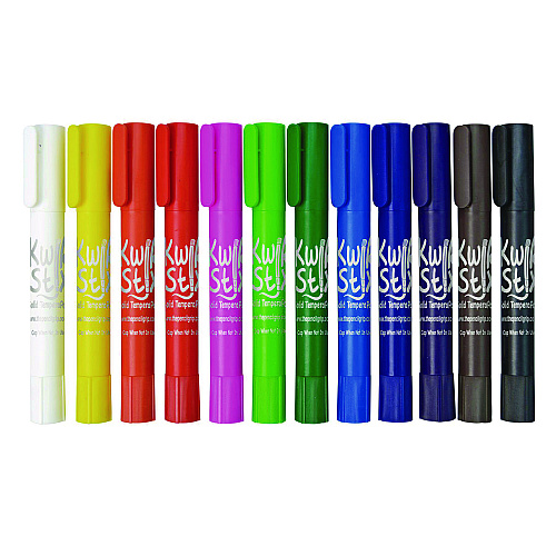 The Pencil Grip Thin Stix Tempera Paint Set, 12 Assorted Classic Colors, 12/Set, 12 Sets/Carton (60812)