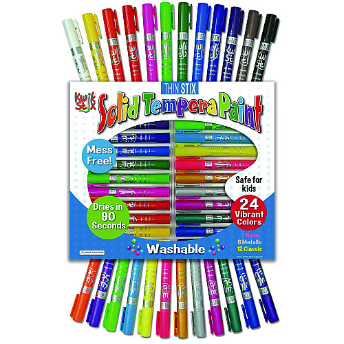 The Pencil Grip Thin Stix Tempera Paint Set, 12 Assorted Metallic Colors, 24/Set, 6 Sets/Carton (62006)