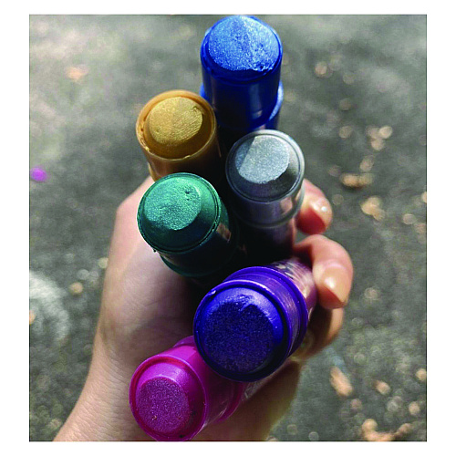 The Pencil Grip Kwik Stick Tempera Paint, 3.5", Assorted Metallic Colors, 72/Pack, 3 Packs/Carton (62903)
