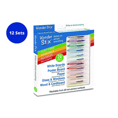 The Pencil Grip Wonder Stix Set, 0.5" x 3.7", Assorted, 24/Set, 12 Sets/Carton (63612)