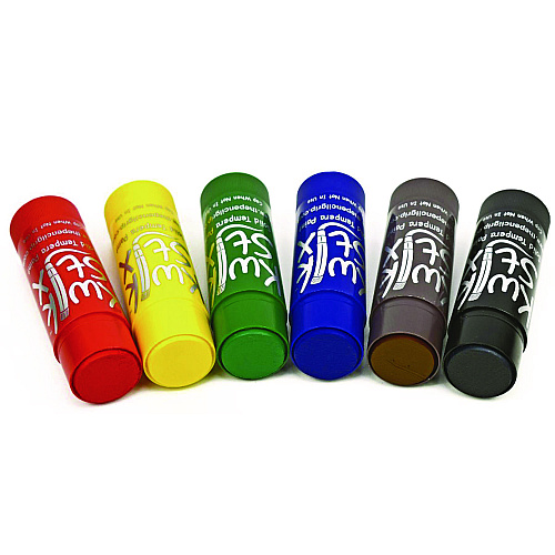 The Pencil Grip Kwik Stick Tempera Paint, 6 Assorted Classic Colors, 6/Pack, 12 Packs/Carton (64612)