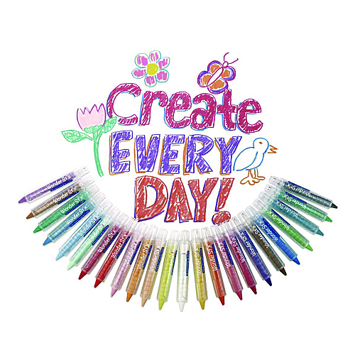 The Pencil Grip Wonder Stix Playmat Kit, 12 Assorted Pastel Wonderstix and 4 Playmats/Pack, 12 Packs/Carton (64906)