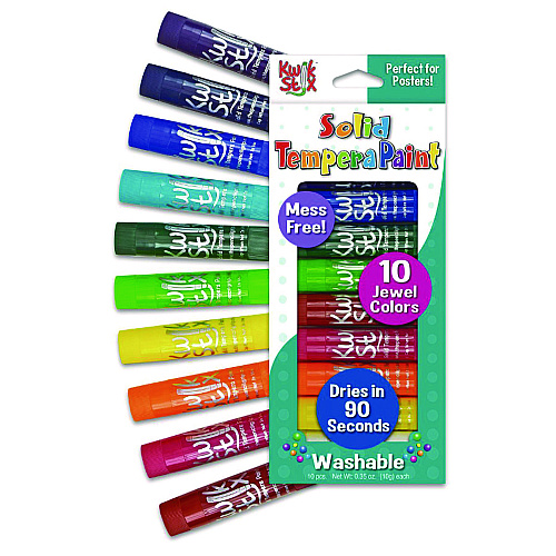 The Pencil Grip Kwik Stix Tempera Paint Set, 10 Assorted Jewel Tones Colors, 10/Pack, 12 Packs/Carton (67812)