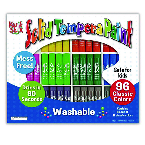 The Pencil Grip Kwik Stix Tempera Paint Set, 12 Assorted Colors, 96/Pack, 2 Packs/Carton (69602)