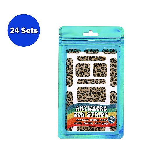 The Pencil Grip Anywhere Zen Strips, Sandy Cheetah Print, Assorted Colors, 13/Set, 24 Sets/Carton (88524)