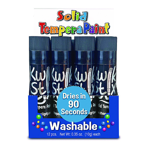 The Pencil Grip Kwik Stix Single Color Pack, 0.7" x 3.5", Black, 12/Pack, 12 Packs/Carton (6001012)
