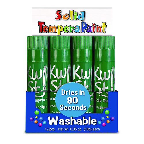 The Pencil Grip Kwik Stix Single Color Pack, 0.7" x 3.5", Green, 12/Pack, 12 Packs/Carton (6004012)