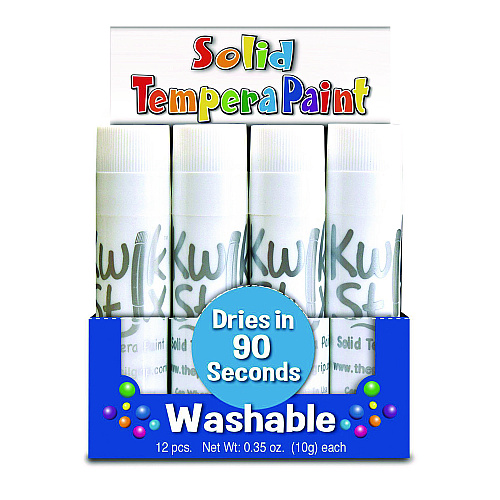 The Pencil Grip Kwik Stix Single Color Pack, 0.7" x 3.5", White, 12/Pack, 12 Packs/Carton (6009012)