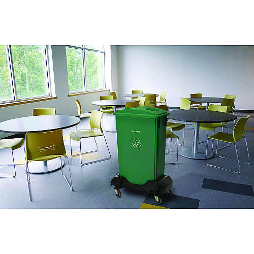 Alpine Rectangular Trash Can Dolly, 200 lb Capacity, 8.2 x 24.4 x 15.7, Black (ALP477DOLLY)