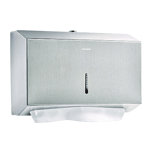 Alpine Horizontal C-Fold/Multi-Fold Paper Towel Dispenser, 7.08 x 3.93 x 10.82, Brushed Nickel (ALP481S)