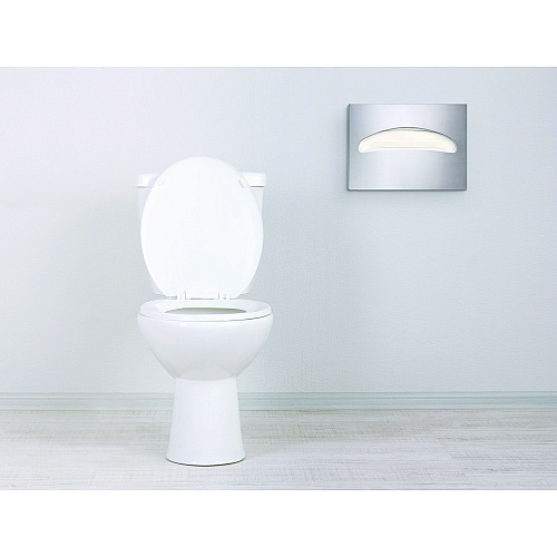 Alpine Stainless Steel Brushed Half-Fold Toilet Seat Cover Dispenser, 15.7 x 2 x 11.8 (ALP483)