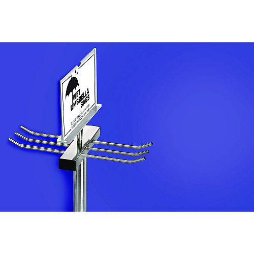 Alpine Wet Umbrella Bag Wrapper Stand with 100 Long Bags, Stainless Steel, 12 x 12 x 48, Silver (ALP489)