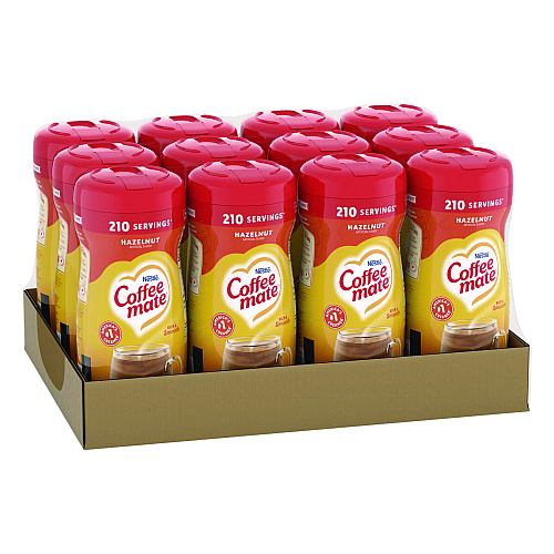 Coffee-mate Non-Dairy Powdered Creamer, Hazelnut, 15 oz Canister, 12/Carton (12345CT)