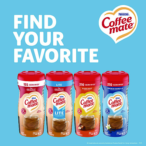 Coffee-mate Non-Dairy Powdered Creamer, French Vanilla, 15 oz Canister, 12/Carton (35775CT)