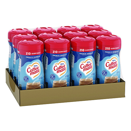 Coffee-mate Non-Dairy Powdered Creamer, French Vanilla, 15 oz Canister, 12/Carton (35775CT)