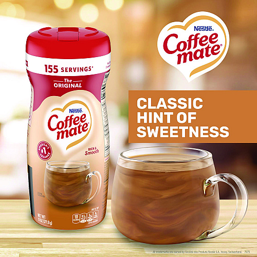Coffee-mate Non-Dairy Powdered Creamer, Original, 11 oz Canister, 12/Carton (55882CT)